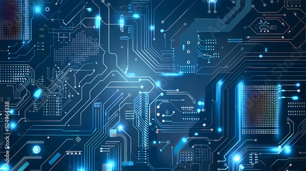 Fototapeta Circuit board technology cpu microprocessor vector image
