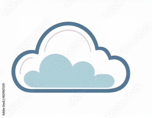 Fototapeta cloud icon with lightning, vector image on white background, weather