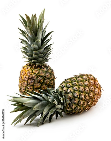 Fototapeta 2 pineapples on a white background