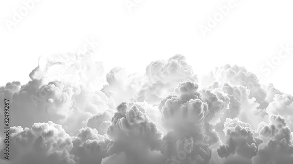 Obraz Black and white photograph of clouds moving across the sky, creating a dynamic and ever-changing pattern