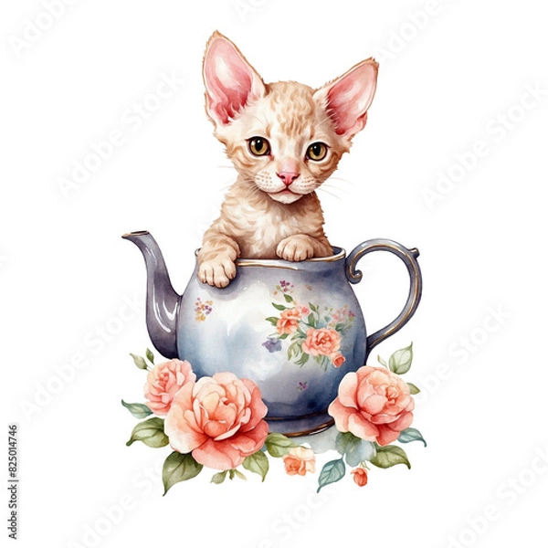 Fototapeta cat with flower