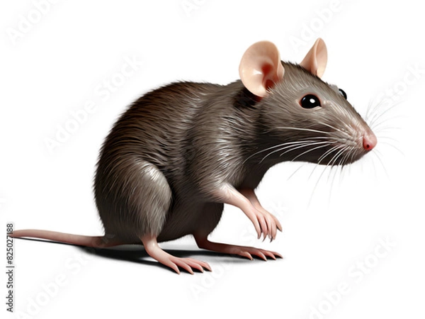 Fototapeta brown rat isolated, transparent