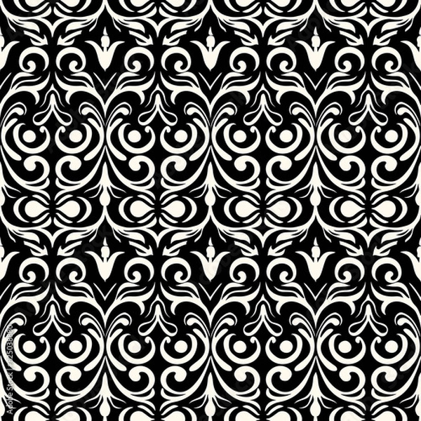 Fototapeta Seamless vintage damask pattern