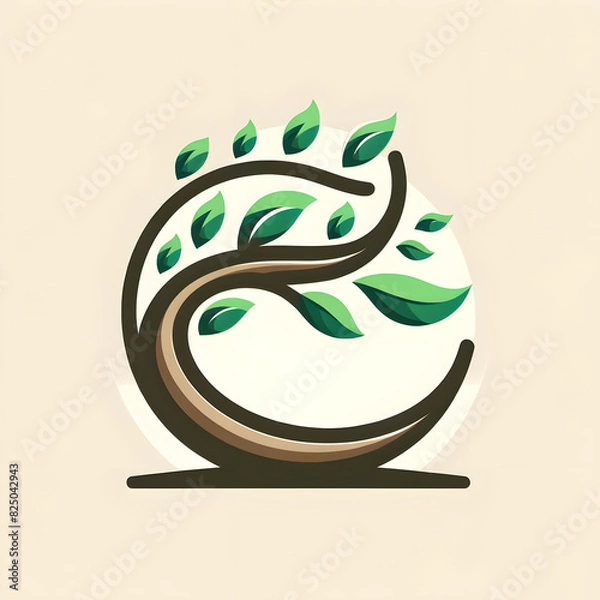 Obraz green plant logo