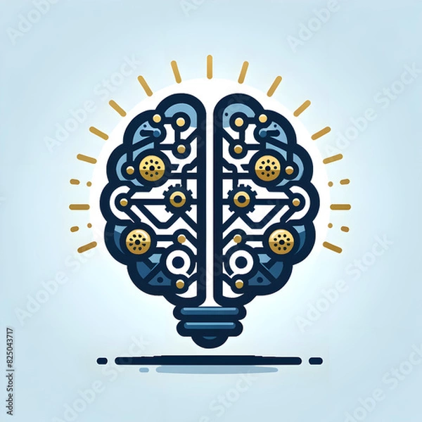 Obraz light bulb with brain