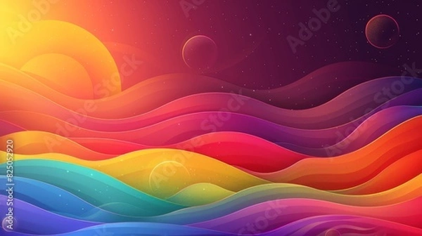 Fototapeta An elegant abstract background with subtle rainbow gradients and shapes, symbolizing the beauty and diversity of the LGBTQIA+ community. The simplicity of the design enhances its impact.