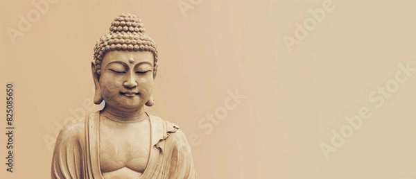 Fototapeta A statue of a Buddha with a serene expression