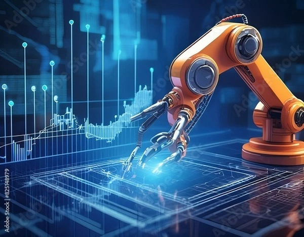 Obraz Intelligent robot, internet, digital technology, business intelligence, concept map