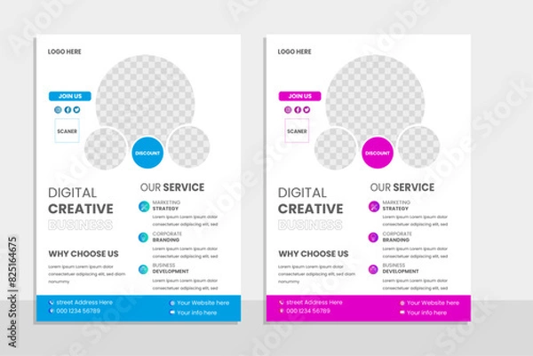 Obraz Corporate business flyer template design. Simple minimalist corporate business flyer design template.