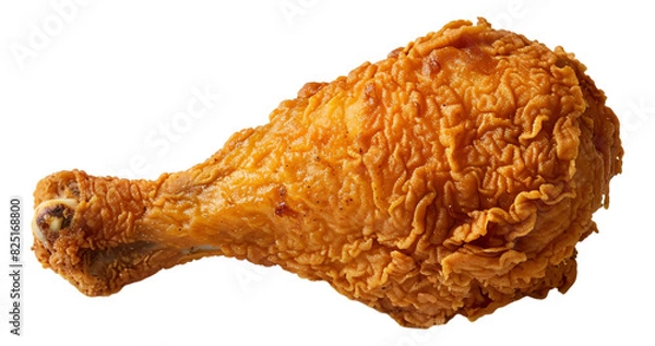 Fototapeta A delicious crispy fried chicken drumstick