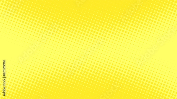 Fototapeta Superhero pop art background in lemon yellow color in retro comic book style, fun dotted background, vector illustration eps10