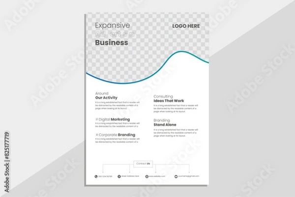 Obraz Corporate business flyer template design. Simple minimalist corporate business flyer design template.