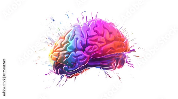 Obraz A multicolored brain on a clear background PNG