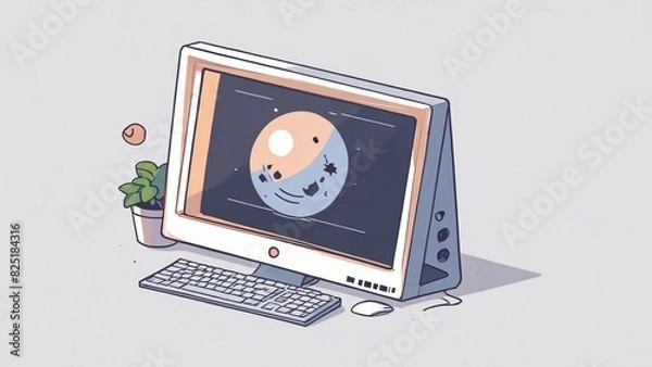 Fototapeta flat illustration vector computer icon
