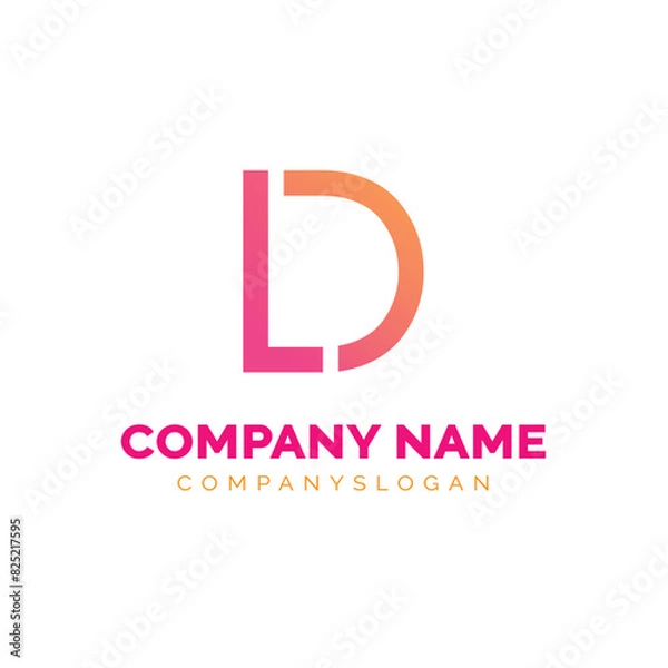 Fototapeta Letter DL logo design, vector logo design 