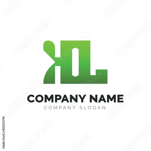 Fototapeta Letter KL logo design, vector logo design 