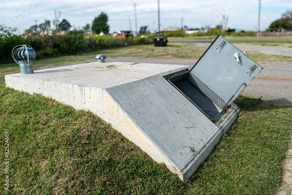 Obraz Storm shelter door open