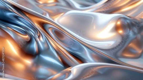 Obraz Abstract Metallic Ribbons Background
