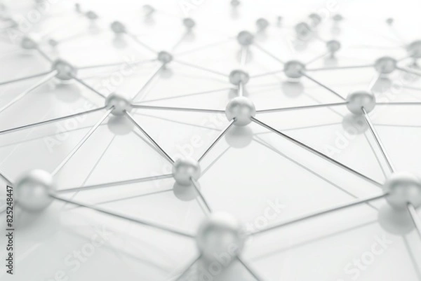 Fototapeta Abstract image of a network of interconnected spheres.