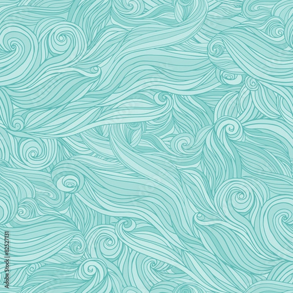 Fototapeta Seamless abstract pattern, tangle wavy hair background