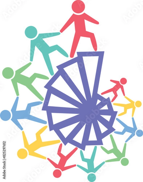 Obraz Global Community Logo Icon and Community human Logo template vector. Community health care Abstract Community logo