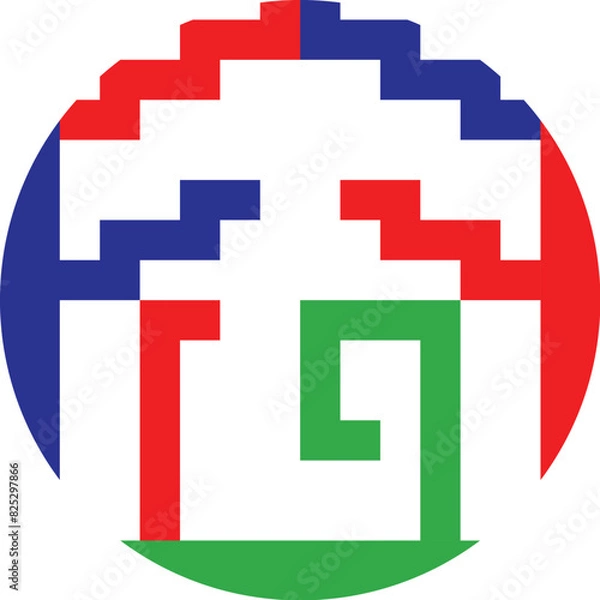 Obraz vector art multicolor gradient film pixel modern business logo design 
