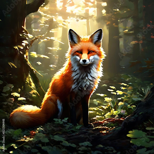 Fototapeta fox in the forest