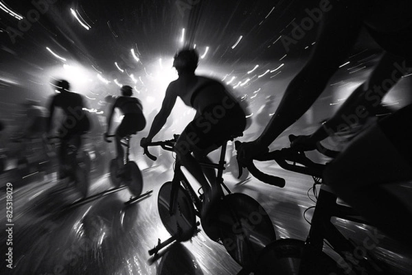 Fototapeta An energetic spinning class