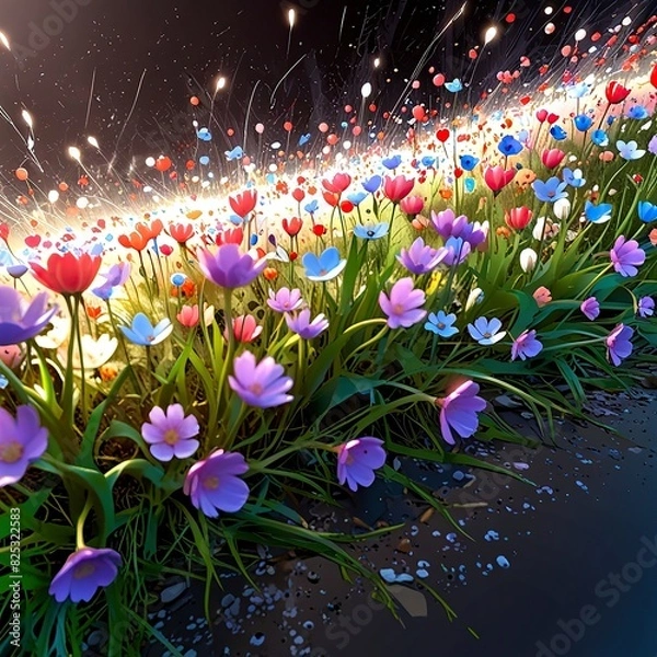 Fototapeta Free Photo New Flower bouquet colorful close up of flower background for wallpaper