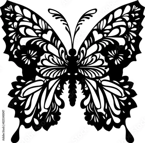 Obraz Patterned Butterfly Designs, Papercut Butterfly Cut File