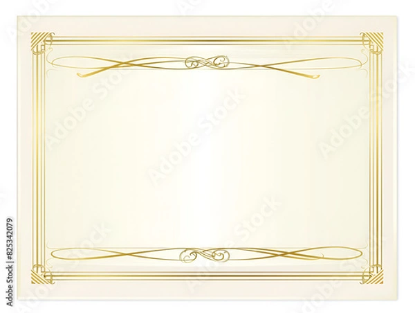 Obraz Formal certificate template with a gold decorative border