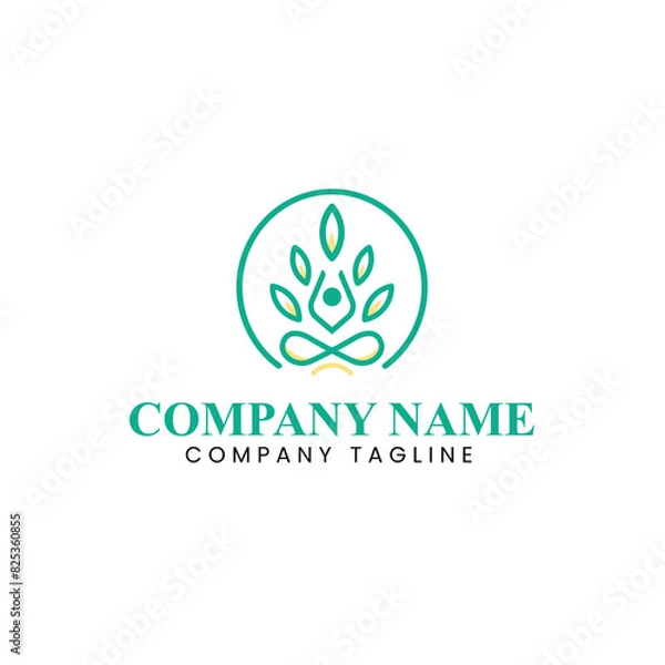 Fototapeta Yoga logo design, vector logo design, illustration 