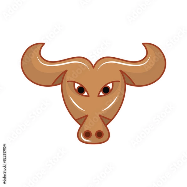 Obraz bull head logo with minimalist style, logo design simple modern. solid color style,