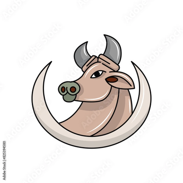 Obraz bull logo in simple style, modern sign template. solid color style,