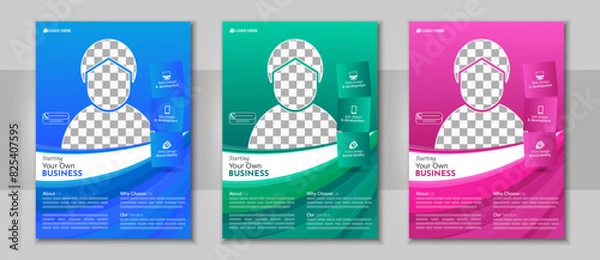 Fototapeta Flyer Promo Template, Take Off with Confidence in Your Business, easy to use, clean, modern flyer design.