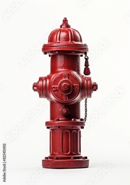 Fototapeta Red Fire Hydrant on White Background