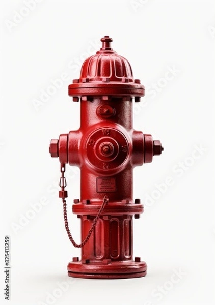 Fototapeta Red Fire Hydrant on White Background