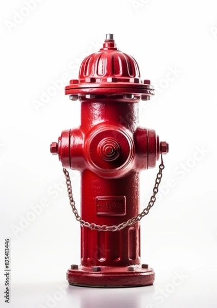 Fototapeta Red Fire Hydrant on White Background