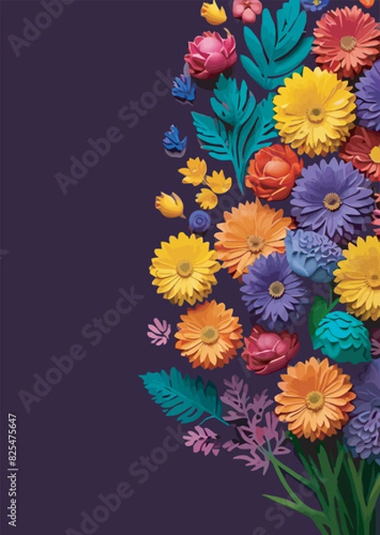 Fototapeta Colorful Flower frame vector