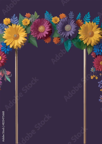 Fototapeta Colorful Flower frame vector