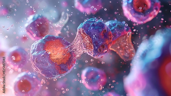Obraz Cancer cells dividing and multiplying