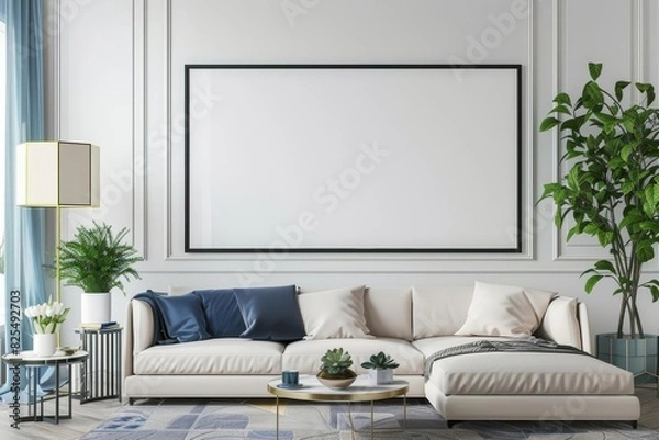 Obraz Frame mockup, imagine this quote in a hightech smart home, where inspiration meets innovation