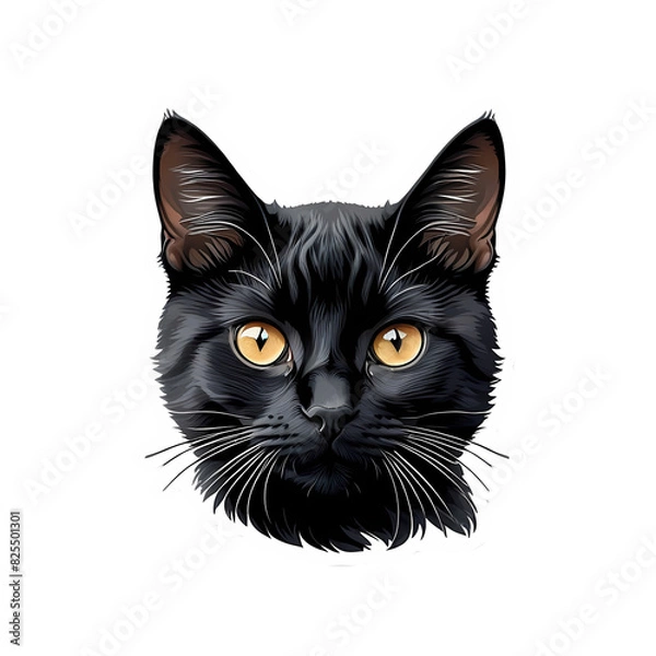 Fototapeta portrait of a black realistic cat