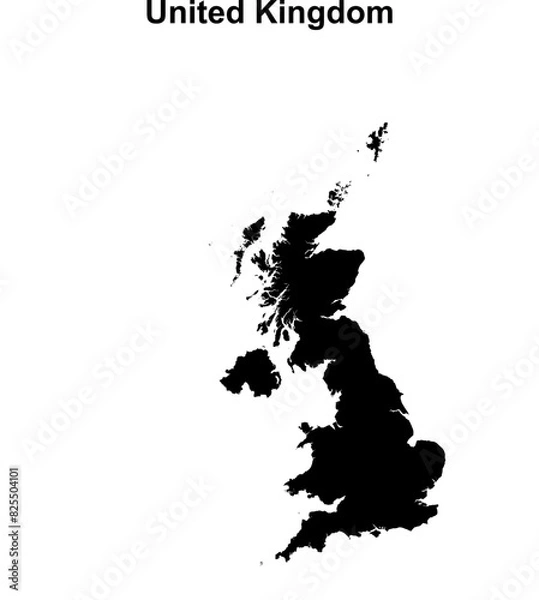 Obraz United Kingdom blank outline map design