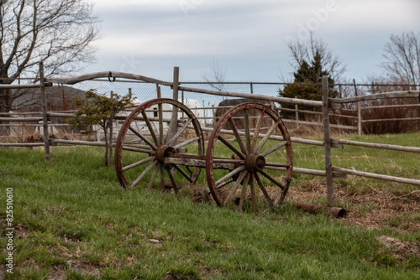 Obraz Old farm Wagon Wheels