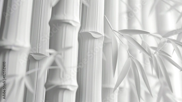 Obraz Abstract bamboo white mockup background.