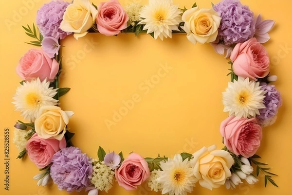 Obraz a frame made of various flowers