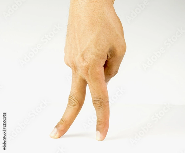 Obraz Fingers walking on white background