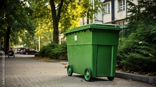 Fototapeta garbage containers filled with waste. Concept: removal of a city landfill. Cleaning in public places.