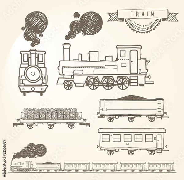 Obraz Doodle train. EPS8.